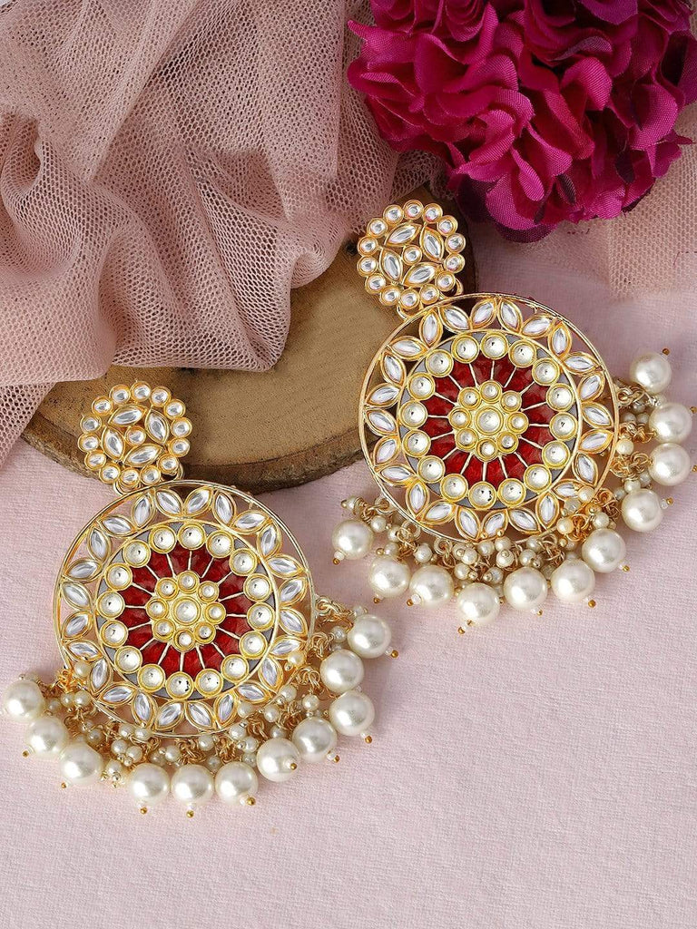 Buy Gold Plated Kundans Chandbali Earrings by Paisley Pop Online at Aza  Fashions.